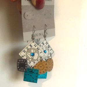 Women’s Clock Face Dangle Earrings